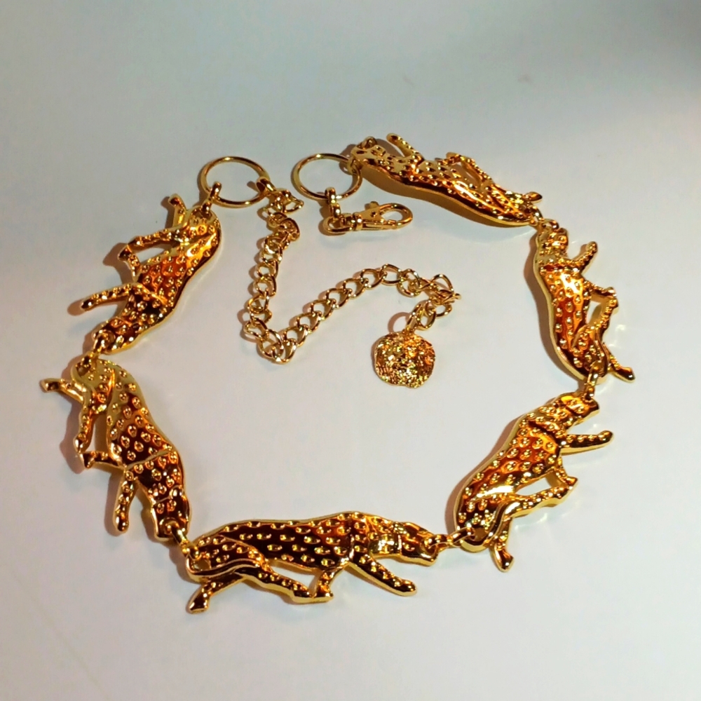 Golden tone Leopards Chain Belt